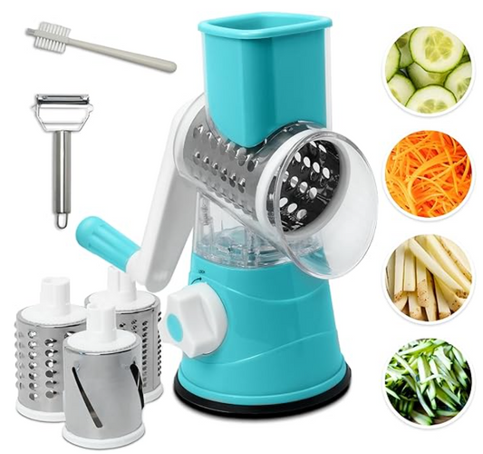 TOLO Deals (TM), Rotary Cheese Grater, Cheese Grater, Fruit grinder, vegetable chopper, shredded cheese, Rotary Shredder, Brush & Stainless Steel Peeler, Cheese grater hand crank, Kitchen gadgets